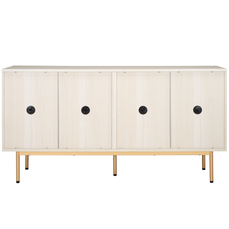 Safavieh Mayln 4 Door Wood and Steel Sideboard/Mediastand   in White / White