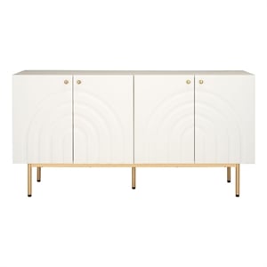 Safavieh Mayln 4 Door Wood and Steel Sideboard/Mediastand   in White / White