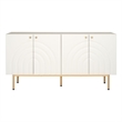 Safavieh Mayln 4 Door Wood and Steel Sideboard/Mediastand   in White / White