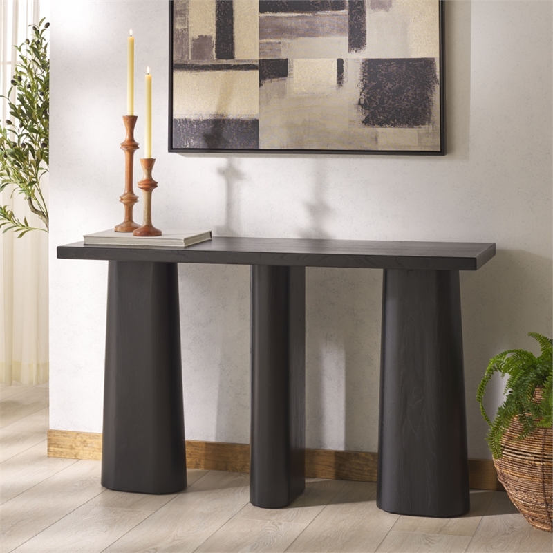 Safavieh Ryllae Wood Console Table in Black