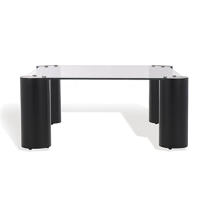 Safavieh Robbie Square Glass Coffee Table in Black