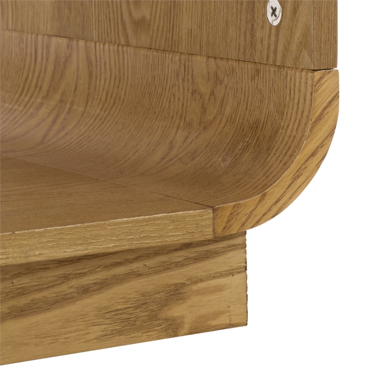 Safavieh Acres Wood Accent Table in Natural / Glass