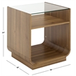 Safavieh Acres Wood Accent Table in Dark Oak / Glass