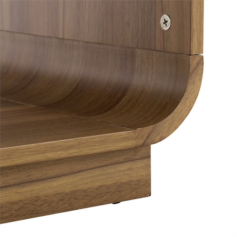 Safavieh Acres Wood Accent Table in Dark Oak / Glass