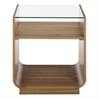 Safavieh Acres Wood Accent Table in Dark Oak / Glass