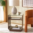Safavieh Acres Wood Accent Table in Walnut / Glass