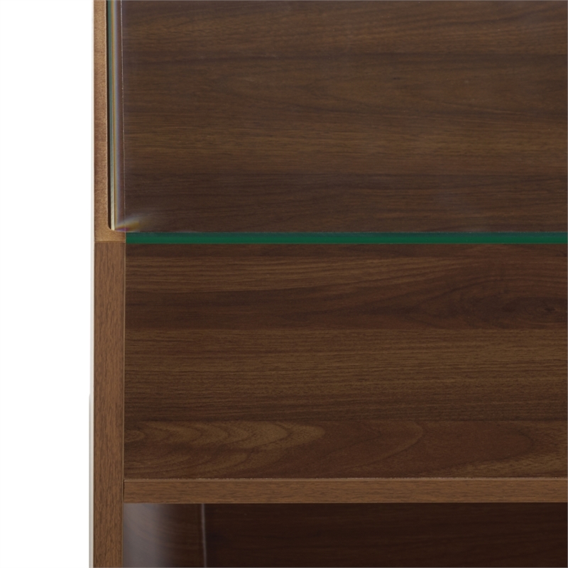 Safavieh Acres Wood Accent Table in Walnut / Glass