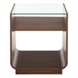 Safavieh Acres Wood Accent Table in Walnut / Glass