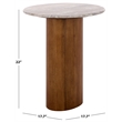 Safavieh Lauretta Marble and Wood Side Table in Gray / White / Brown