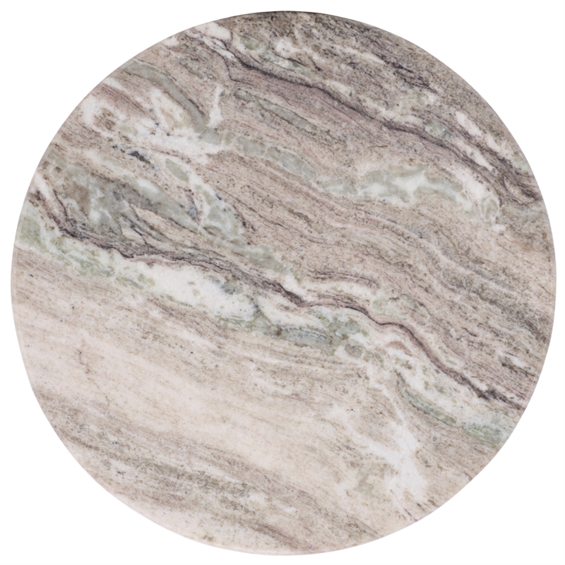 Safavieh Lauretta Marble and Wood Side Table in Gray / White / Brown