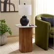 Safavieh Marisa Marble and Wood Side Table in White / Brown