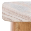 Safavieh Marisa Marble and Wood Side Table in White / Brown