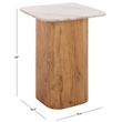 Safavieh Marisa Marble and Wood Side Table in White / Brown