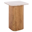 Safavieh Marisa Marble and Wood Side Table in White / Brown