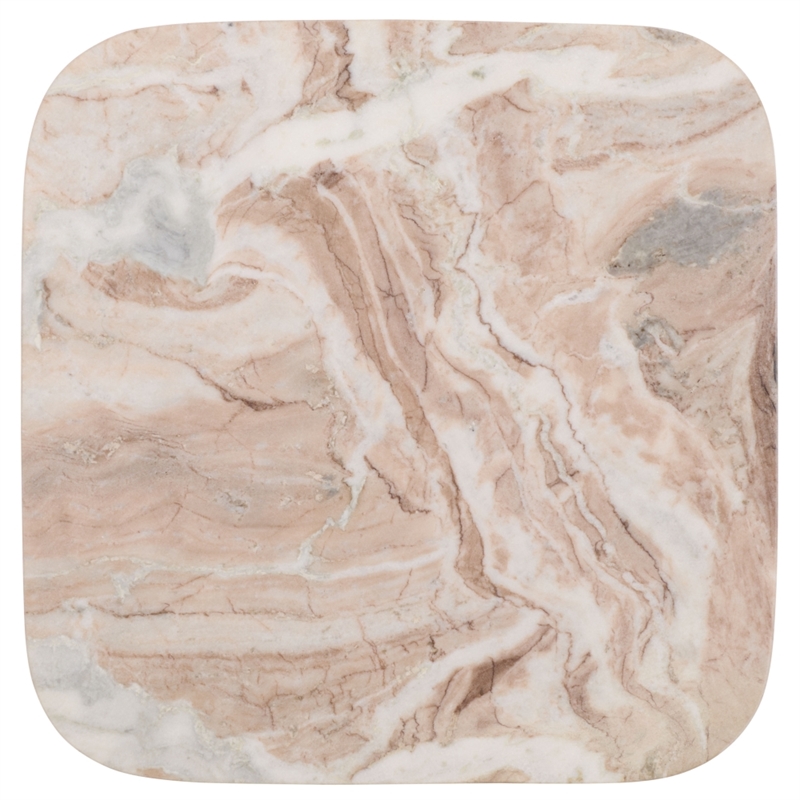 Safavieh Tecia Marble and Iron Side Table  in Brown/ White / Black