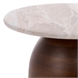Safavieh Calana Marble and Wood Side Table in  White / Brown