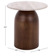 Safavieh Calana Marble and Wood Side Table in  White / Brown