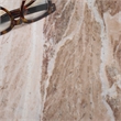 Safavieh Calana Marble and Wood Side Table in  White / Brown