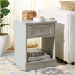 Safavieh Shafa Wood Side Table in Light Gray / Brass