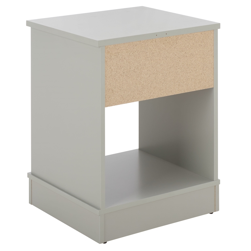 Safavieh Shafa Wood Side Table in Light Gray / Brass