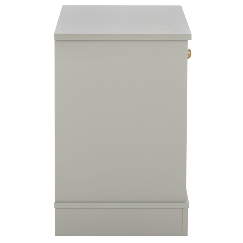 Safavieh Shafa Wood Side Table in Light Gray / Brass