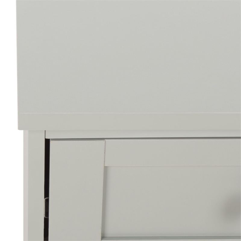 Safavieh Shafa Wood Side Table in Light Gray / Brass