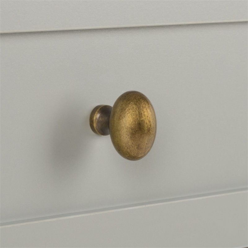 Safavieh Shafa Wood Side Table in Light Gray / Brass
