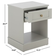 Safavieh Shafa Wood Side Table in Light Gray / Brass