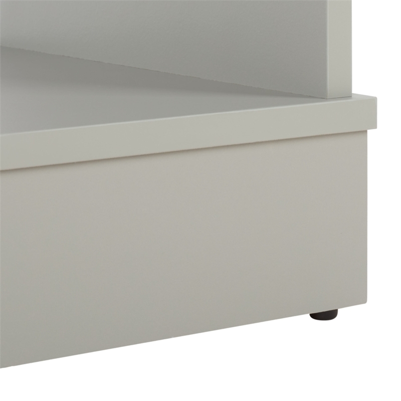 Safavieh Shafa Wood Side Table in Light Gray / Brass