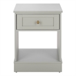 Safavieh Shafa Wood Side Table in Light Gray / Brass