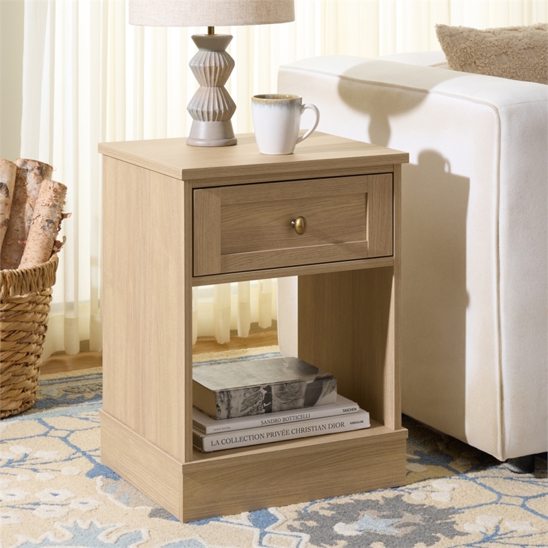 Safavieh Shafa Wood Side Table  in Natural / Brass