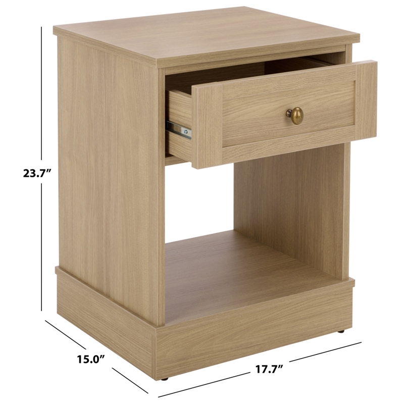 Safavieh Shafa Wood Side Table  in Natural / Brass