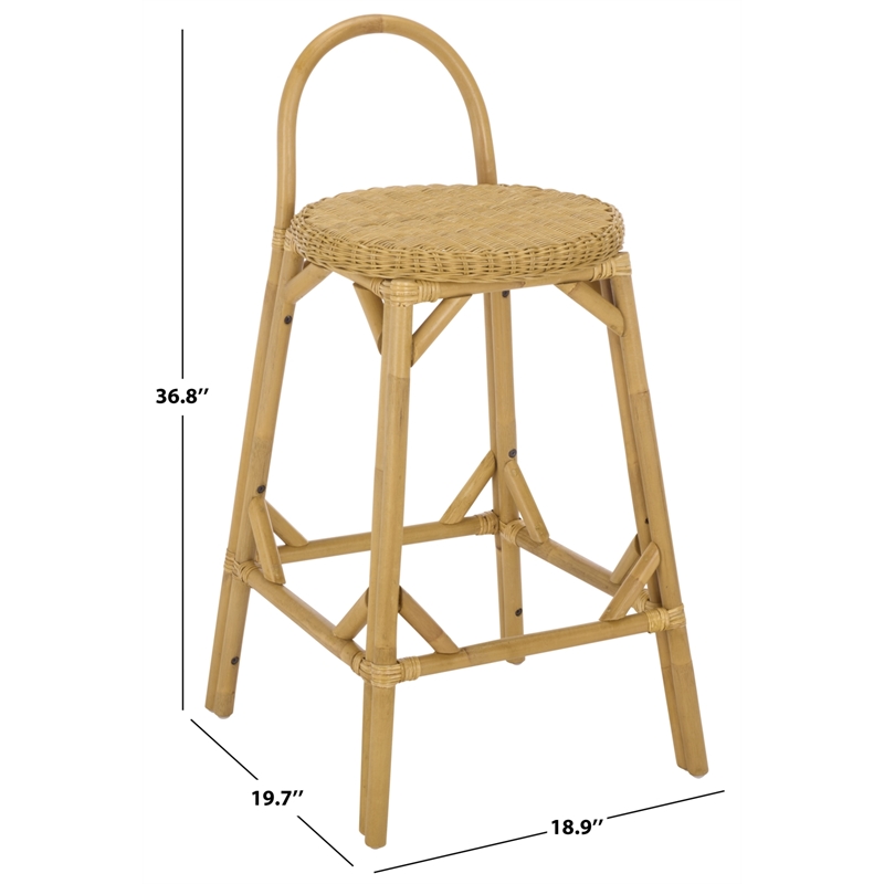 Safavieh Yulia Rattan Bar Stool in Natural