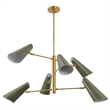 Safavieh Atena  Iron Chandelier in Brass / Green