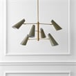 Safavieh Atena  Iron Chandelier in Brass / Green