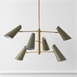 Safavieh Atena  Iron Chandelier in Brass / Green
