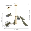 Safavieh Atena  Iron Chandelier in Brass / Green