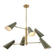 Safavieh Atena  Iron Chandelier in Brass / Green