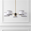 Safavieh Mickie Iron and Fabric Chandelier in White / Black