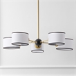 Safavieh Mickie Iron and Fabric Chandelier in White / Black