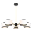 Safavieh Mickie Iron and Fabric Chandelier in White / Black