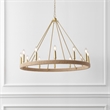Safavieh Enya Rattan and Iron Chandelier  in Natural / Gold