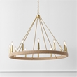 Safavieh Enya Rattan and Iron Chandelier  in Natural / Gold