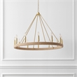 Safavieh Enya Rattan and Iron Chandelier  in Natural / Gold