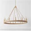 Safavieh Enya Rattan and Iron Chandelier  in Natural / Gold
