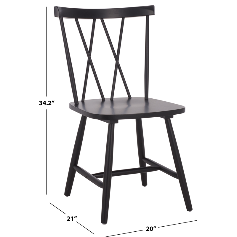 Safavieh Tayten Wood Spindle Back Dining Chair in Black