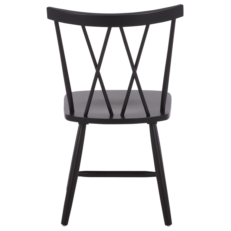 Safavieh Tayten Wood Spindle Back Dining Chair in Black