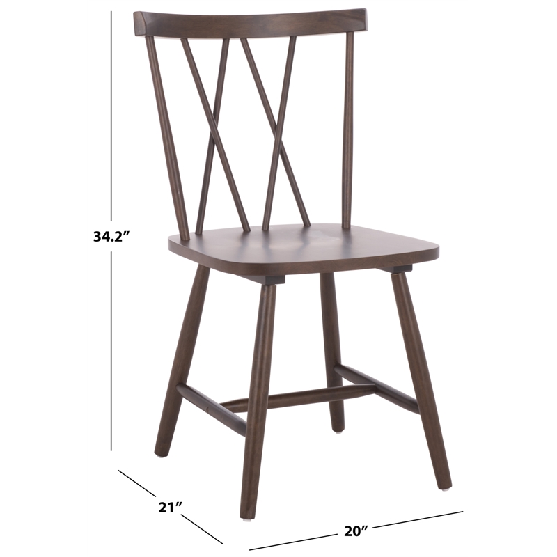 Safavieh Tayten Wood Spindle Back Dining Chair in Walnut