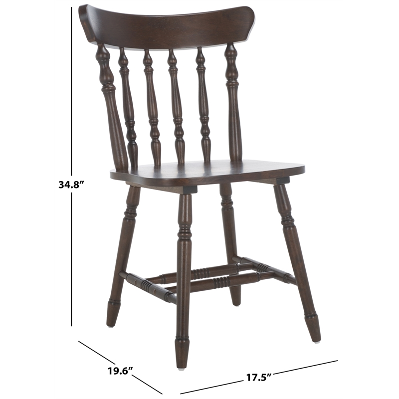 Safavieh Coralyn Wood Dining Chairs in Dark Walnut