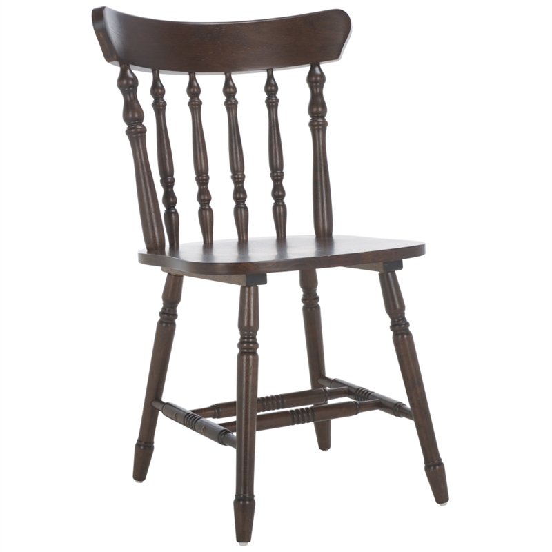 Safavieh Coralyn Wood Dining Chairs in Dark Walnut